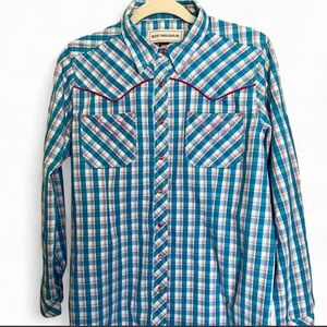 Bit & Bridle Western Pearl Snap Plaid Shirt - Size L